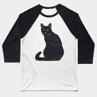 Black Cat for Hallowe'en Baseball T-Shirt